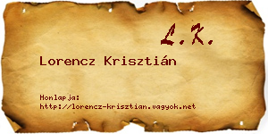 Lorencz Krisztián névjegykártya